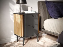 Nachtkommode >Pure< in grau - 45x60x33cm (BxHxT)