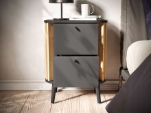 Nachtkommode >Pure< in grau - 45x60x33cm (BxHxT)