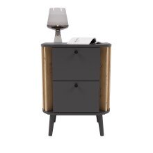 Nachtkommode >Pure< in grau - 45x60x33cm (BxHxT)