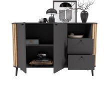 Sideboard >Pure< in grau - 138x87,5x40cm (BxHxT)