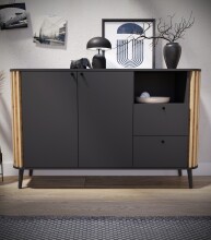 Sideboard >Pure< in grau - 138x87,5x40cm (BxHxT)