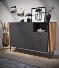 Sideboard >Pure< in grau - 138x87,5x40cm (BxHxT)