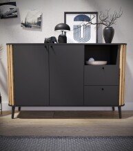 Sideboard >Pure< in grau - 138x87,5x40cm (BxHxT)