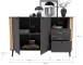 Sideboard >Pure< in grau - 138x87,5x40cm (BxHxT)