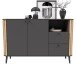 Sideboard >Pure< in grau - 138x87,5x40cm (BxHxT)