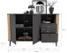 Sideboard >Pure< in grau - 138x87,5x40cm (BxHxT)