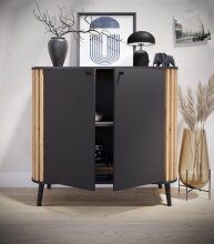 Kommode >Pure< in grau - 92x87,5x40cm (BxHxT)