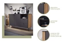 Kommode >Pure< in grau - 92x87,5x40cm (BxHxT)