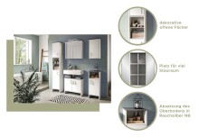 Wandhängeschrank >Los Angeles< in weiß - 32x60x21cm (BxHxT)