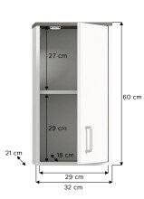 Wandhängeschrank >Los Angeles< in weiß - 32x60x21cm (BxHxT)