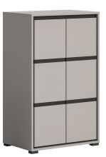 Schuhkommode >Jaru< in grau - 65x103x37cm (BxHxT)