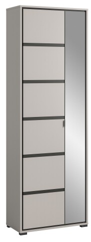 Garderobenschrank >Jaru< in grau - 65x196x37cm (BxHxT)