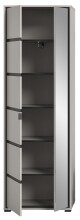 Garderobenschrank >Jaru< in grau - 65x196x37cm (BxHxT)
