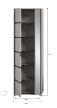Garderobenschrank >Jaru< in grau - 65x196x37cm (BxHxT)