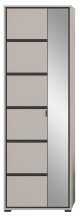 Garderobenschrank >Jaru< in grau - 65x196x37cm (BxHxT)