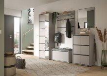 Garderobenschrank >Jaru< in grau - 65x196x37cm (BxHxT)