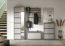 Garderobenschrank >Jaru< in grau - 65x196x37cm (BxHxT)