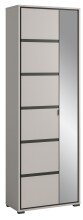 Garderobenschrank >Jaru< in grau - 65x196x37cm (BxHxT)