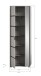 Garderobenschrank >Jaru< in grau - 65x196x37cm (BxHxT)