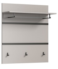 Garderobenpaneel >Jaru< in grau - 85x93x25cm (BxHxT)