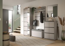 Garderobenpaneel >Jaru< in grau - 85x93x25cm (BxHxT)