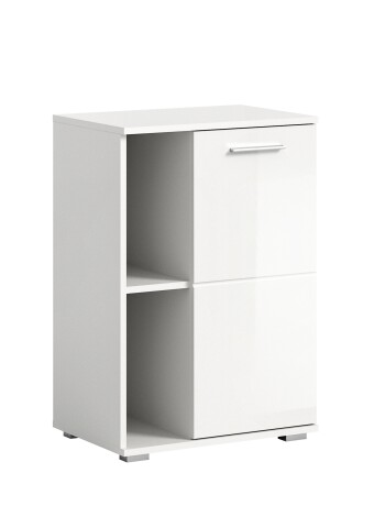 Schuhkommode >Prego< in weiß/weiß hochglanz - 55x79x37cm (BxHxT)