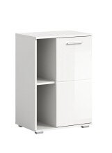 Schuhkommode >Prego< in weiß/weiß hochglanz - 55x79x37cm (BxHxT)