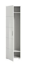 Garderobenschrank >Prego< in weiß/weiß hochglanz - 55x191x37cm (BxHxT)