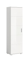 Garderobenschrank >Prego< in weiß/weiß hochglanz - 55x191x37cm (BxHxT)
