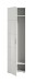 Garderobenschrank >Prego< in weiß/weiß hochglanz - 55x191x37cm (BxHxT)