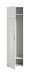Garderobenschrank >Prego< in weiß/weiß hochglanz - 55x191x37cm (BxHxT)