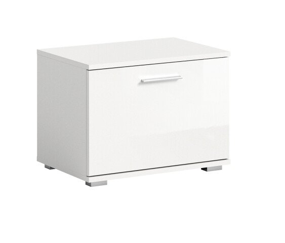 Sitzbank >Prego< in weiß/weiß hochglanz - 55x40x37cm (BxHxT)