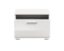 Sitzbank >Prego< in weiß/weiß hochglanz - 55x40x37cm (BxHxT)