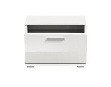 Sitzbank >Prego< in weiß/weiß hochglanz - 55x40x37cm (BxHxT)