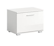 Sitzbank >Prego< in weiß/weiß hochglanz - 55x40x37cm (BxHxT)