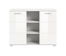 Kommode >Prego< in weiß/weiß hochglanz - 110x83x37cm (BxHxT)