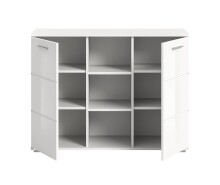 Kommode >Prego< in weiß/weiß hochglanz - 110x83x37cm (BxHxT)