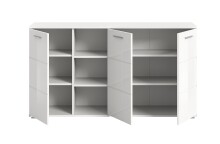 Kommode >Prego< in weiß/weiß hochglanz - 150x83x37cm (BxHxT)