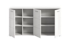 Kommode >Prego< in weiß/weiß hochglanz - 150x83x37cm (BxHxT)