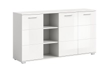 Kommode >Prego< in weiß/weiß hochglanz - 150x83x37cm (BxHxT)