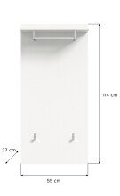 Garderoben-Set >Prego< in weiß/weiß hochglanz - 110x191x37cm (BxHxT)