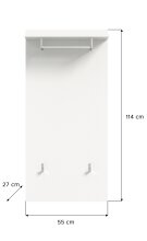Garderoben-Set >Prego< in weiß/weiß hochglanz - 140x191x37cm (BxHxT)