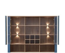 Buffetaufsatz >Dijon< in Parisian Blue Nachbildung - 163x122x38cm (BxHxT)