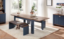 Esstisch >Dijon< in Parisian Blue Nachbildung - 160x76x90cm (BxHxT)