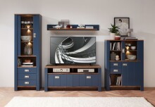 Wohnwand >Dijon< in Parisian Blue Nachbildung -...