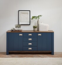 Buffet >Dijon< in Parisian Blue Nachbildung - 163x201x45cm (BxHxT)