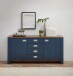 Buffet >Dijon< in Parisian Blue Nachbildung - 163x201x45cm (BxHxT)