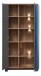Vitrine >Dijon< in Parisian Blue Nachbildung - 98x201x38cm (BxHxT)