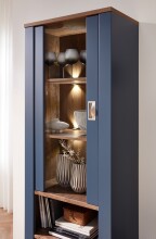 Vitrine >Dijon< in Parisian Blue Nachbildung - 65x201x38cm (BxHxT)