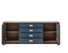 Sideboard >Dijon< in Parisian Blue Nachbildung - 194x79x45cm (BxHxT)